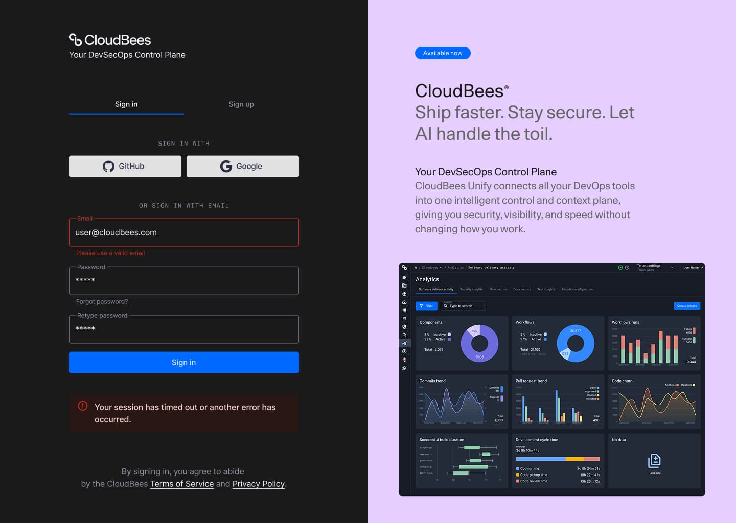 CloudBees navigation refresh, before and after