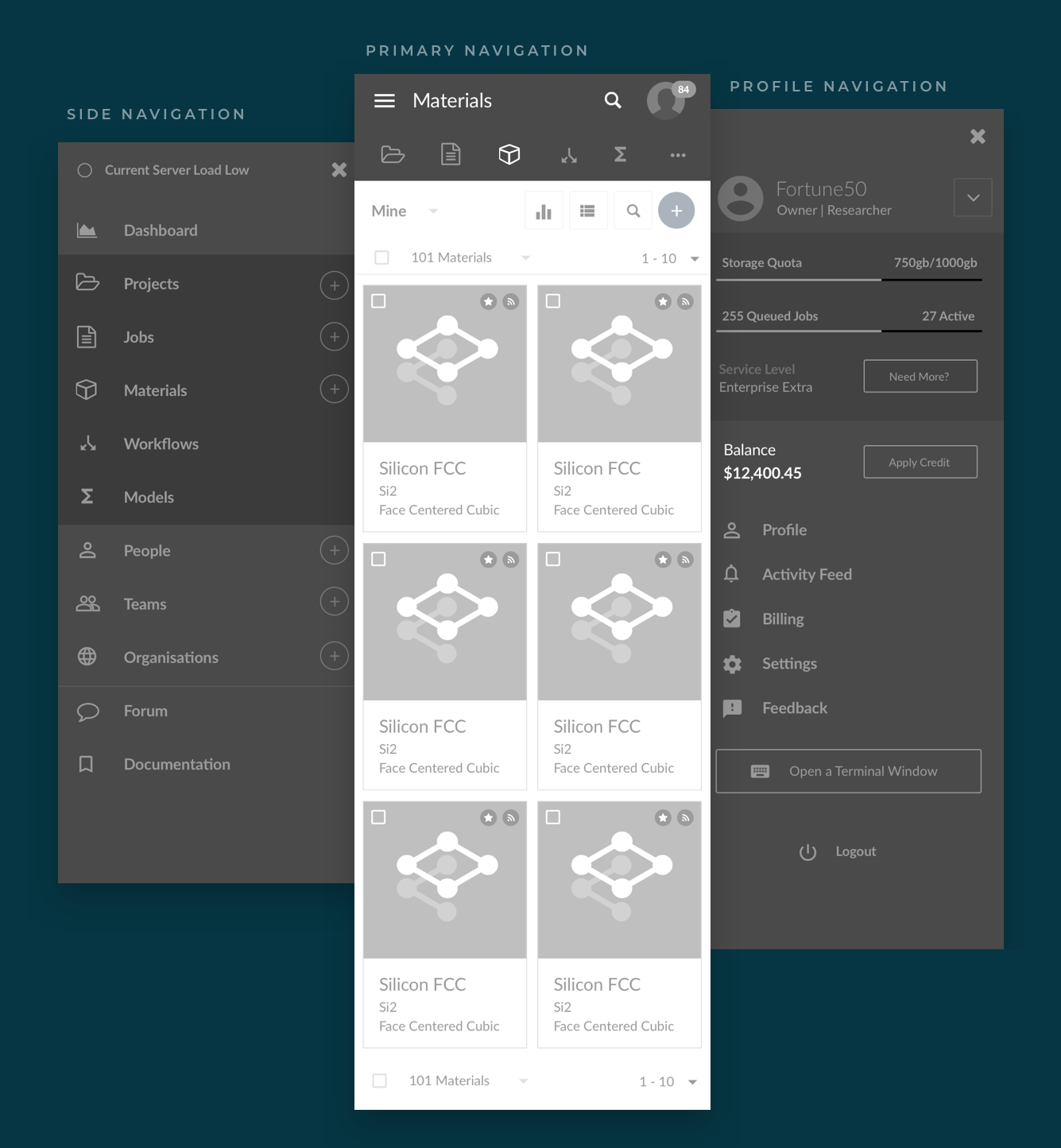 Navigation patterns: global and contextual nav across the platform