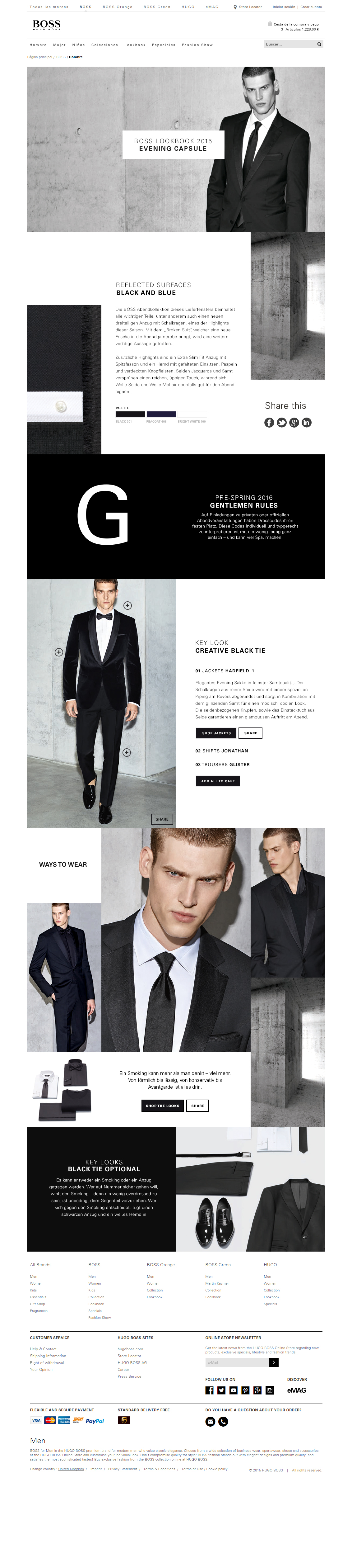 Hugo Boss menswear lookbook: full art-directed page