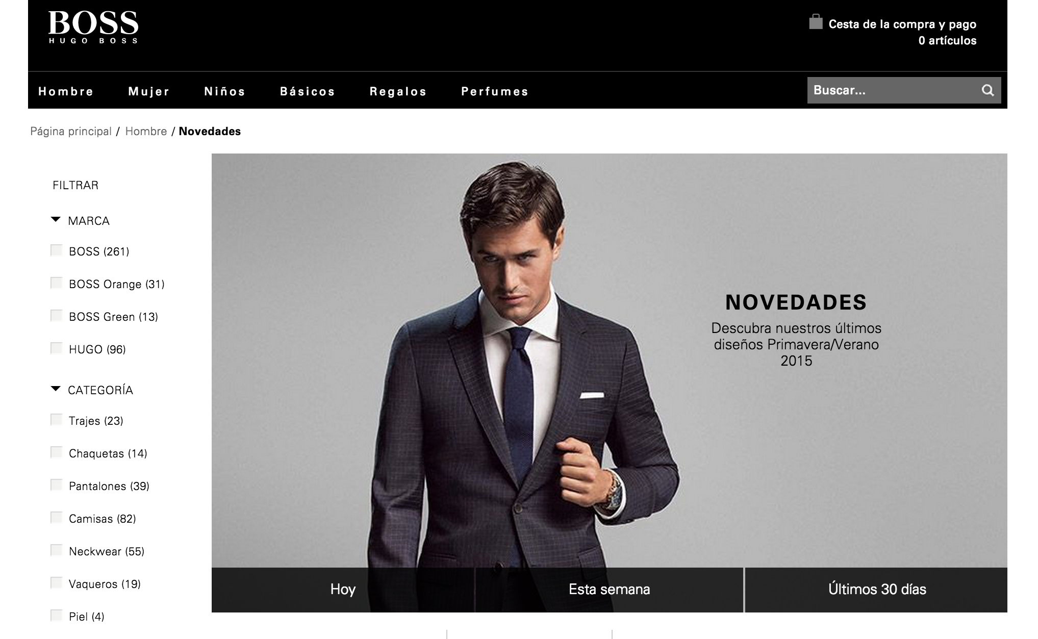 Hugo Boss: homepage UX exploration