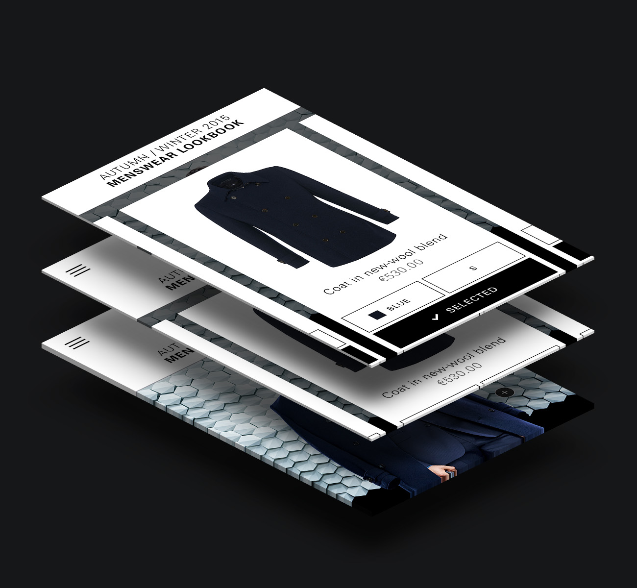 Hugo Boss site: art-directed mock-up