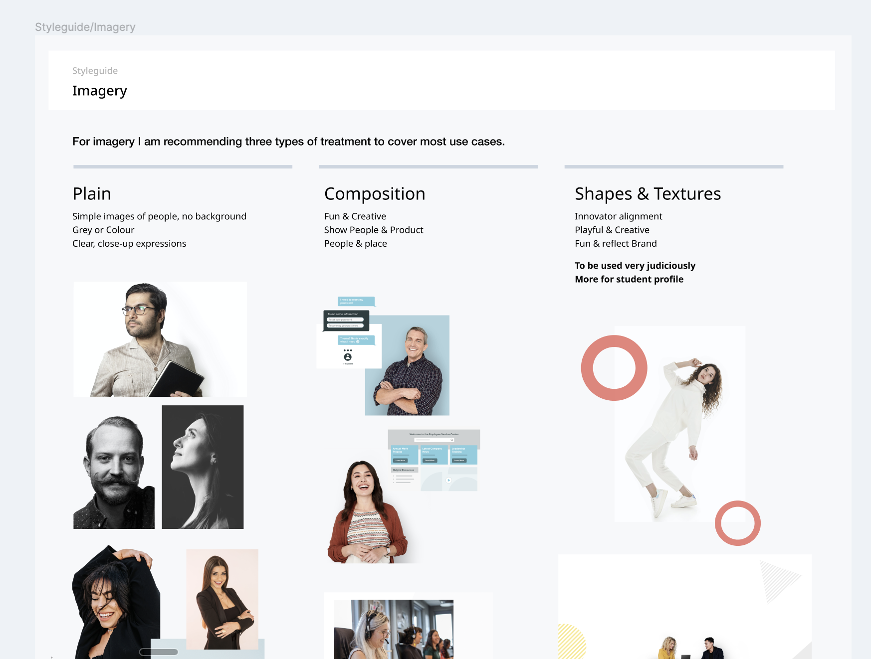 Imagery direction: the brand's visual register