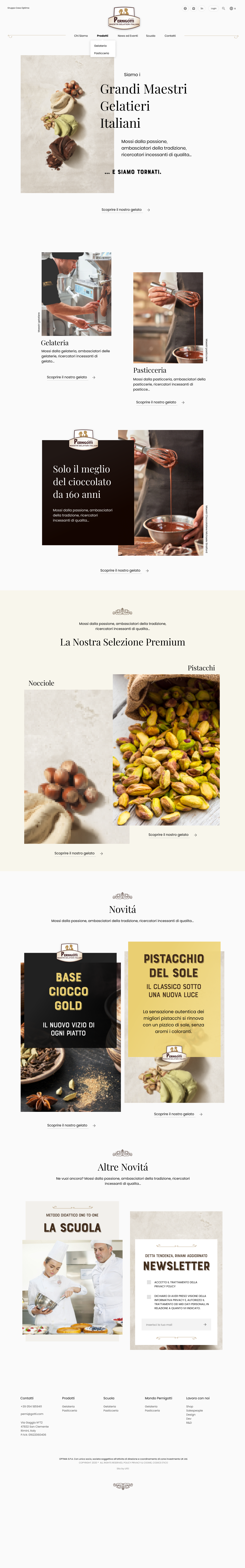 Pernigotti homepage — full layout